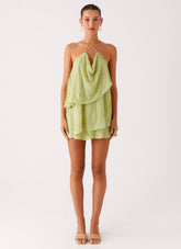 On The Go Beaded Mini Dress - Mint